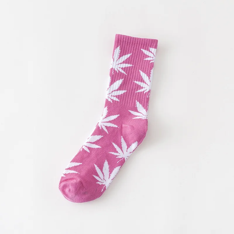 fenbai 1 pair Men's Fashion Business Weed Hemp Cotton Socks Street Fashion Skateboard Couple Girls Harajuku Trend Socks Give Men a Gift - Цвет: fenbai