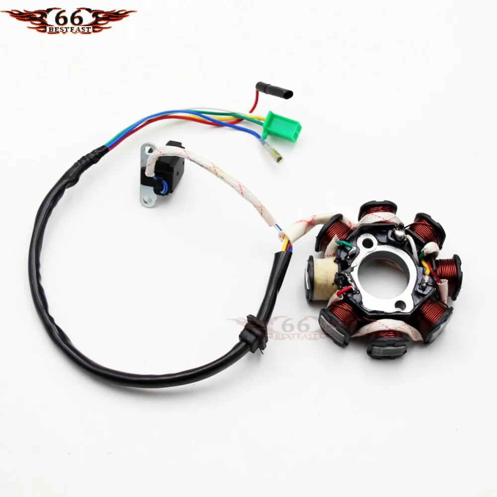 Статор 8 Катушек GY6 125 куб. См 150cc Скутер ATV GO KART ROKETA TAOTAO BMX COOSTER SUNL JCL Новый |