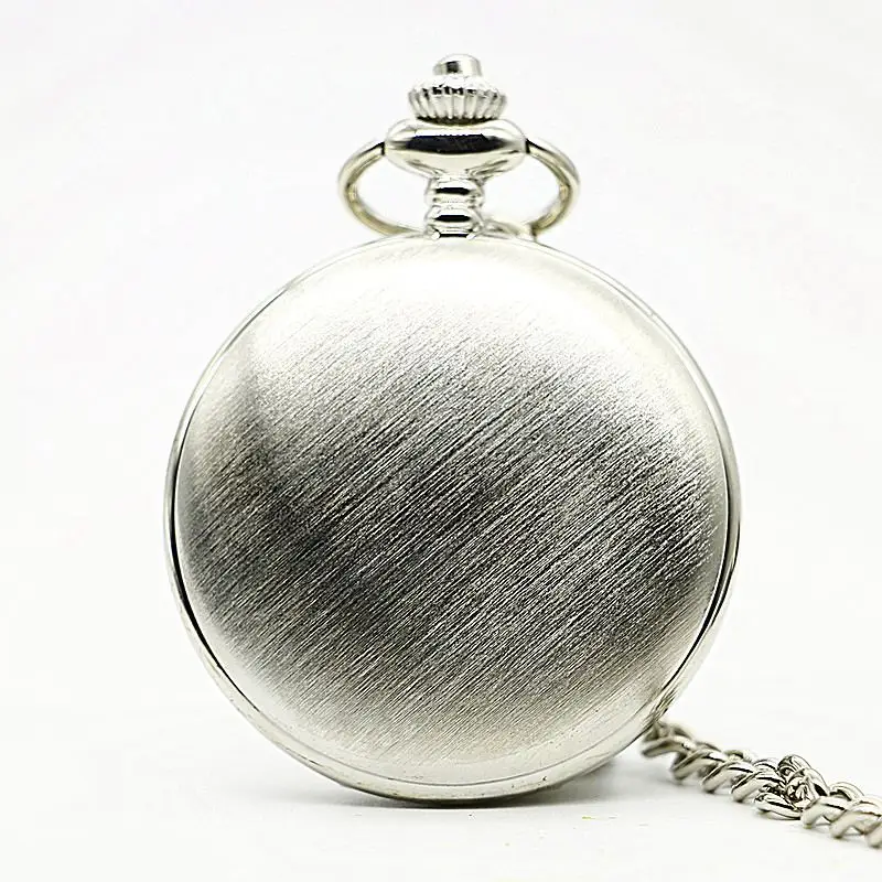Matte silver 50 шт./лот серебро/золото/черный/Бронзовый польский кварцевые карманные часы ювелирный сплав моды Цепочки и ожерелья стимпанк Часы - Цвет: Matte silver
