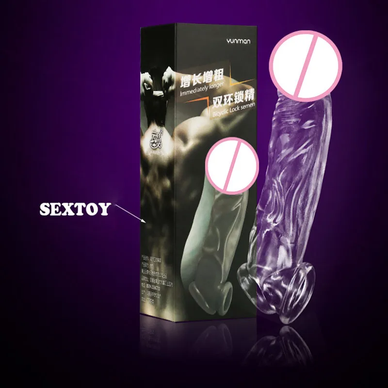 2016 Новый Взрослых Прозрачный Большие Головы Кристалл Пениса Гильза Кольцо