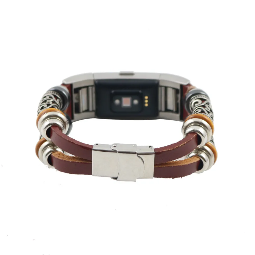 GEMIXI Watchbands Leather Strap Band Soft Stainless Steel Classic Buckle Bracelet Clasp Replacement For Fitbit Charge 2 | Наручные часы