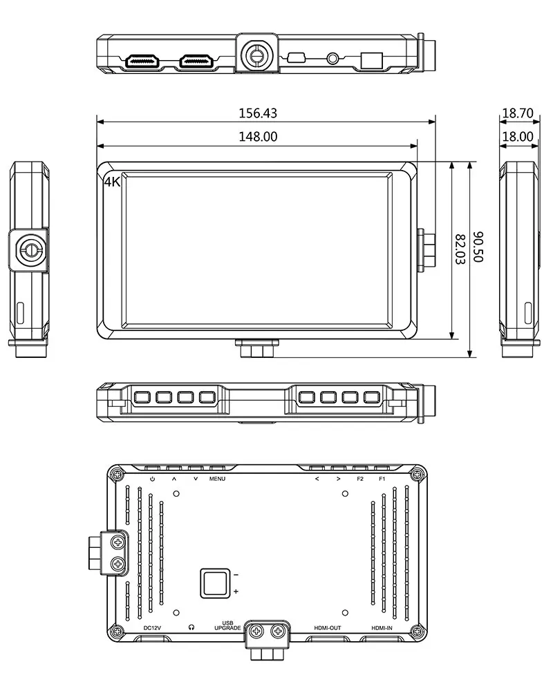 Feelworld F550 5," ips 4 K HDMI Full HD 1920x1080 Камера полевой монитор Монтажная подставка стабилизатор для держатель для цифровой зеркальной камеры чехол черного цвета