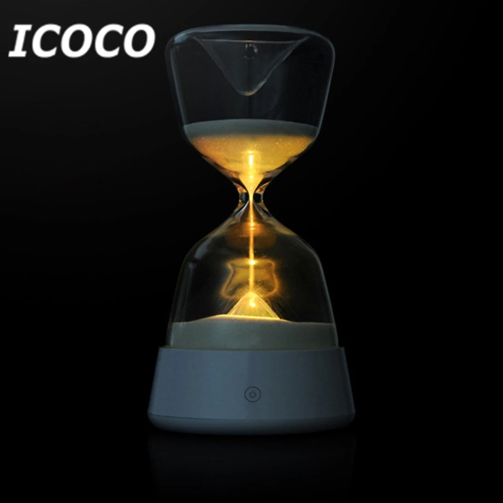 ICOCO usb светодио дный зарядка романтическая светодиодная песочные часы время
