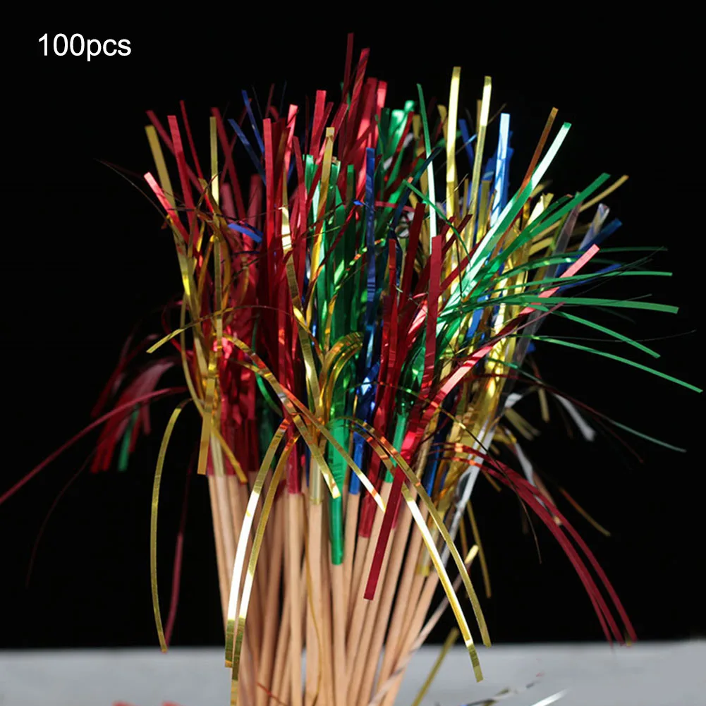 100 шт./компл. вилки для коктейлей палочки фейерверков одноразовая посуда