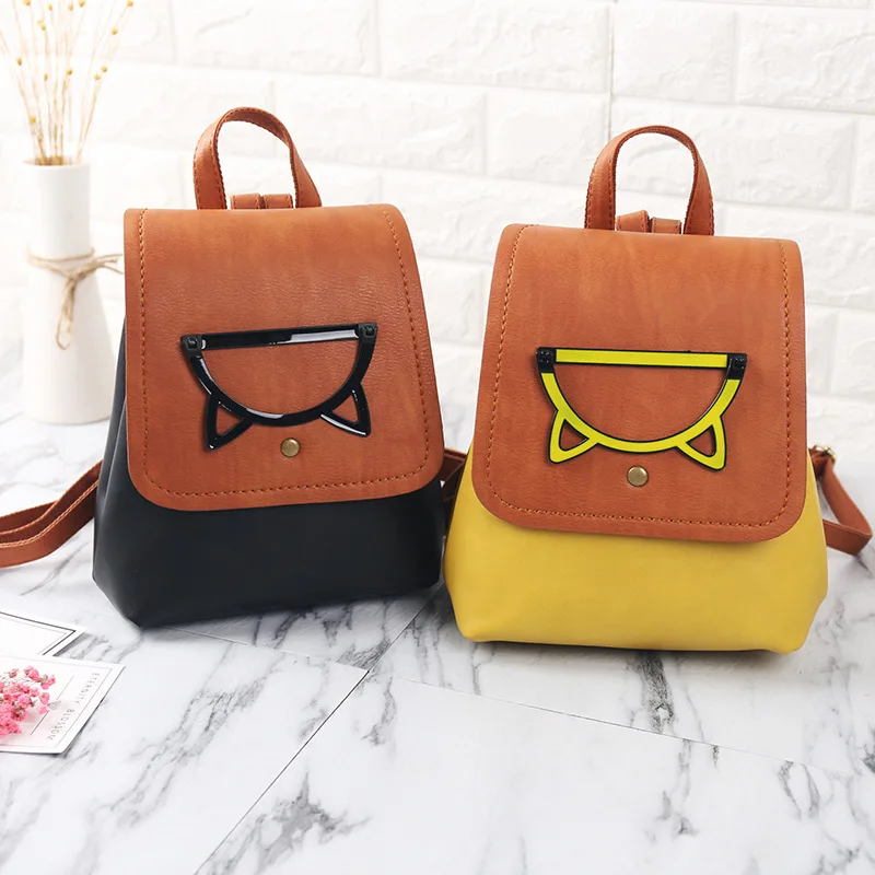 Ansloth Lovely Mini Backpack For Teenage Girls Fashion Pu Leather Women Bags Candy Color School Female Casual Bag HPS57 | Багаж и сумки