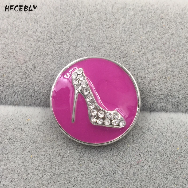 12Pcs/lot Snap Crystal 5colour High heels Button Bracelet Bangles Fit DIY 18mm Buttons Charm Bracelets Jewelry | Украшения и