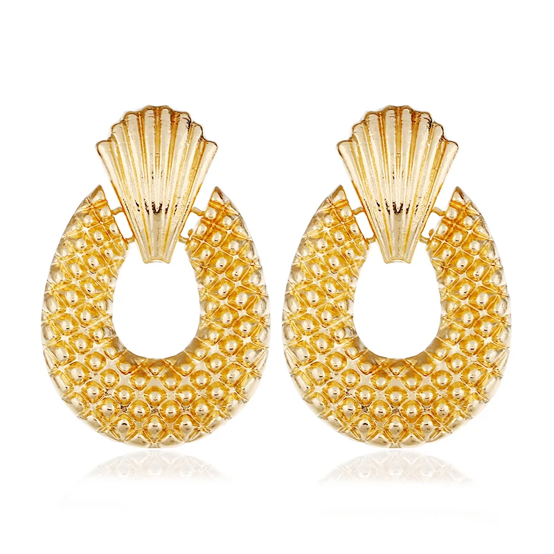 WNGMNGL NEW Fashion Women Metal Statement Earrings Big Hyperbole Pineapple For Vintage Jewelry Gift Accessories | Украшения и