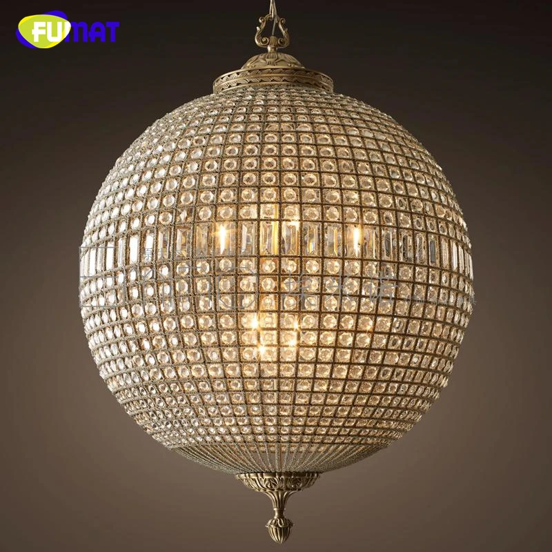 

FUMAT modern led Chandeliers American Vintage Crystal Ball lamp for Living Room Dining Room Bar Art Decor home lighting