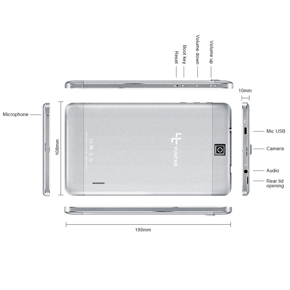 Yuntab E706 7 &quotСплав планшетный ПК Android 5 1 четырехъядерный 3g разблокированный