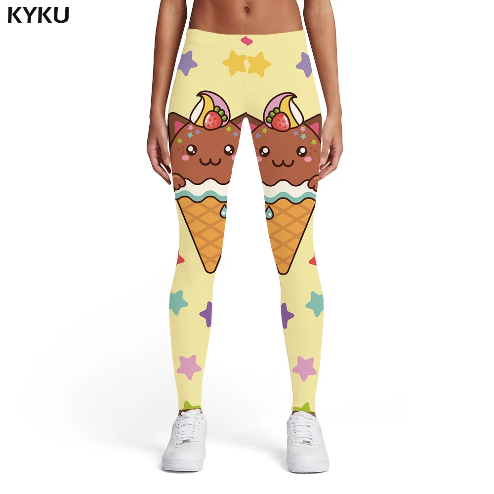 KYKU Brand Rainbow Leggings Women Colorful Sport Psychedelic Sexy Stripes Printed pants Gothic 3d Print Womens Leggings Pants