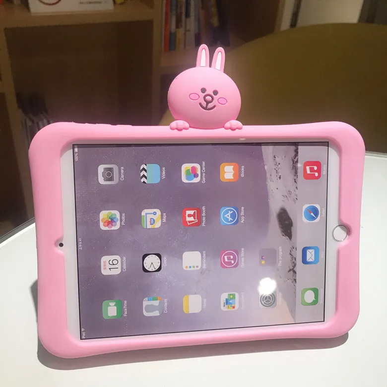 Милый розовый чехол-подставка с кроликом для IPad 9,7 Pro 9,7 Air 2 чехол s Мягкий силиконовый чехол для IPad 2/3/4 5 6 Mini 1 2 3 4 Funda - Цвет: for iPad Mini 1 2 3