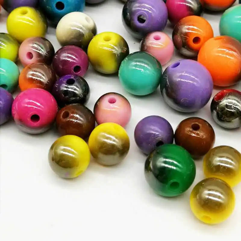 10/12/14mm 50/30/20/pcs Hot Fashion Cheap Acrylic Symphony Beads Round Shape For Jewelry Making DIY Fit Bracelets Necklaces | Украшения и