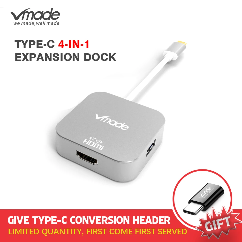 Vmade usb-хаб type C HDMI VGA адаптер type C к HDMI 4K Thunderbolt 3 для samsung Galaxy S8 huawei mate 10 для USB C HDMI