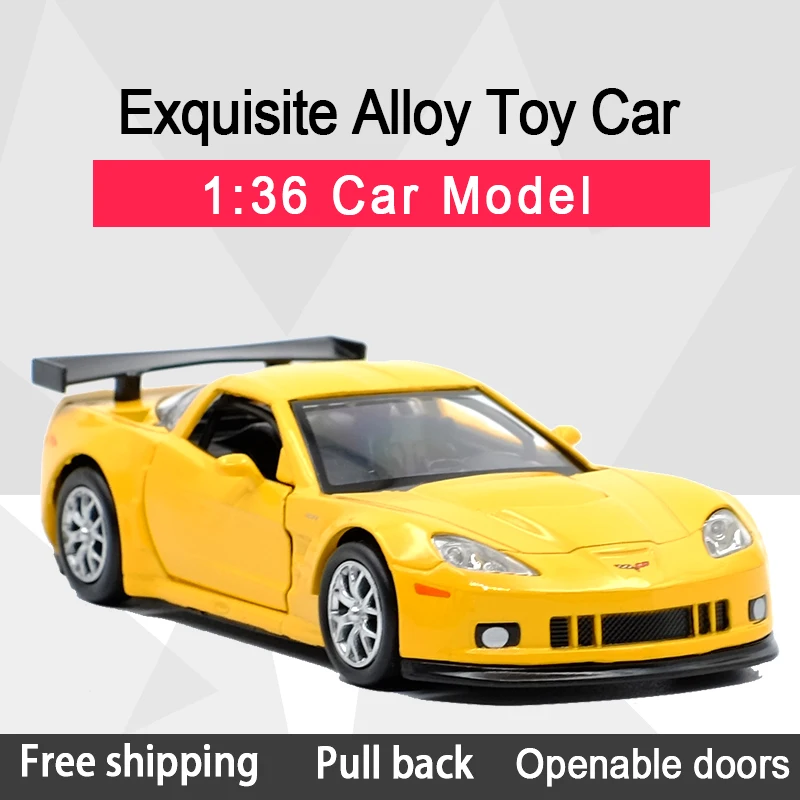 RMZ CITY 1:36 Corvette C6 R многоцветная модель автомобиля из сплава с откидной спинкой для