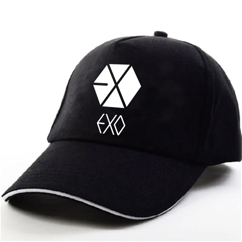 YOUPOP KPOP EXO THE WAR Wolf точный исходный альбом Baekhyun Chanyeol черная бейсболка хип-хоп кепка для мужчин и женщин Головные уборы - Цвет: EXO