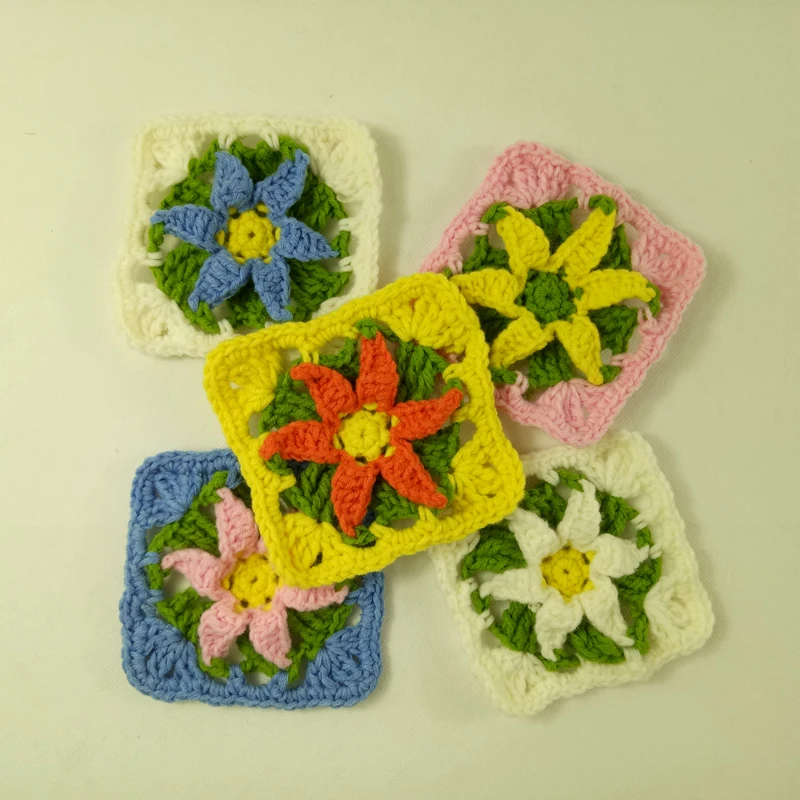 20 шт. квадратные вязаные крючком коврики 11 см |