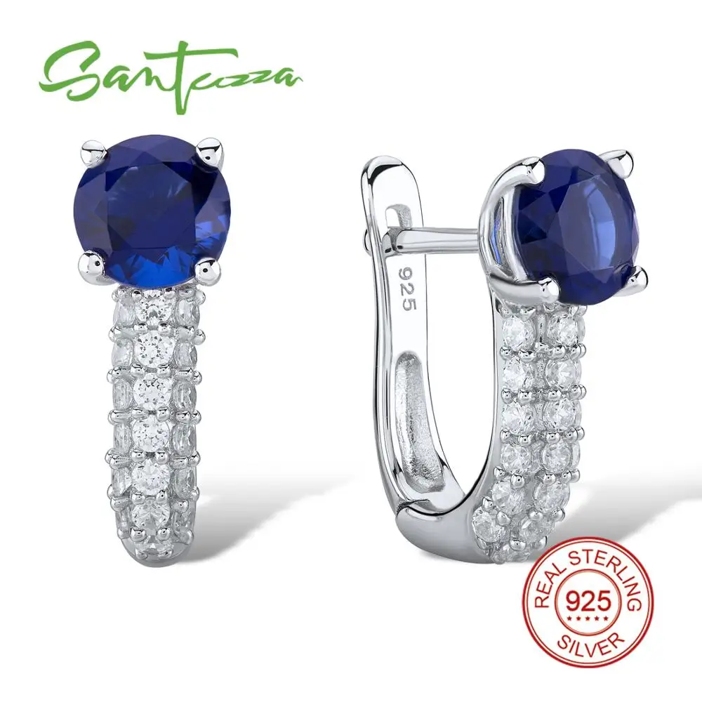 SANTUZZA серебряные серьги для женщин 925 пробы серьги-клипс Серебро с камнями