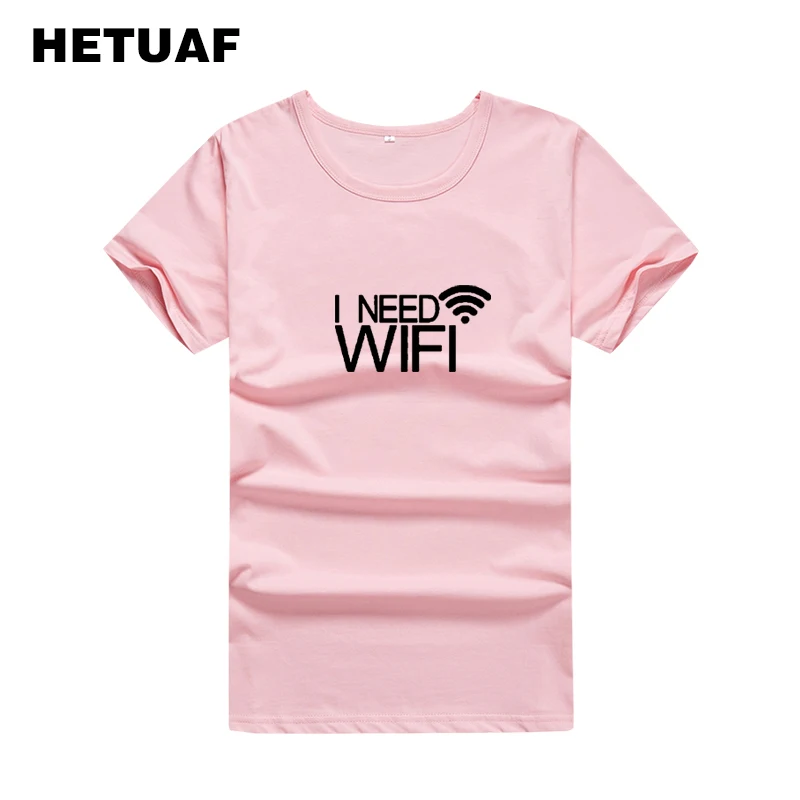 Женские футболки с принтом HETUAF I NEED WIFI футболка в стиле Харадзюку хип хоп панк рок
