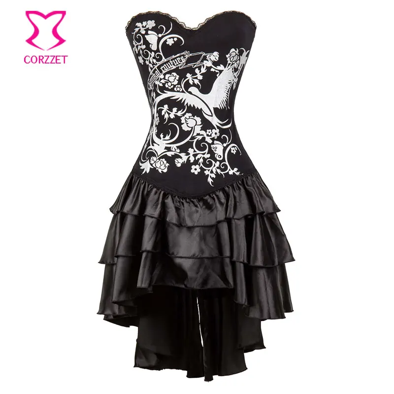 Женский серебристый костюм с цветочным и Фениксом винтажный в викторианском