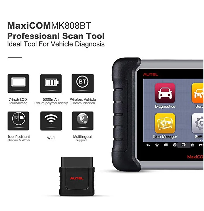 Autel MaxiCOM MK808BT OBD2 Диагностический сканирующий инструмент со всей системой |