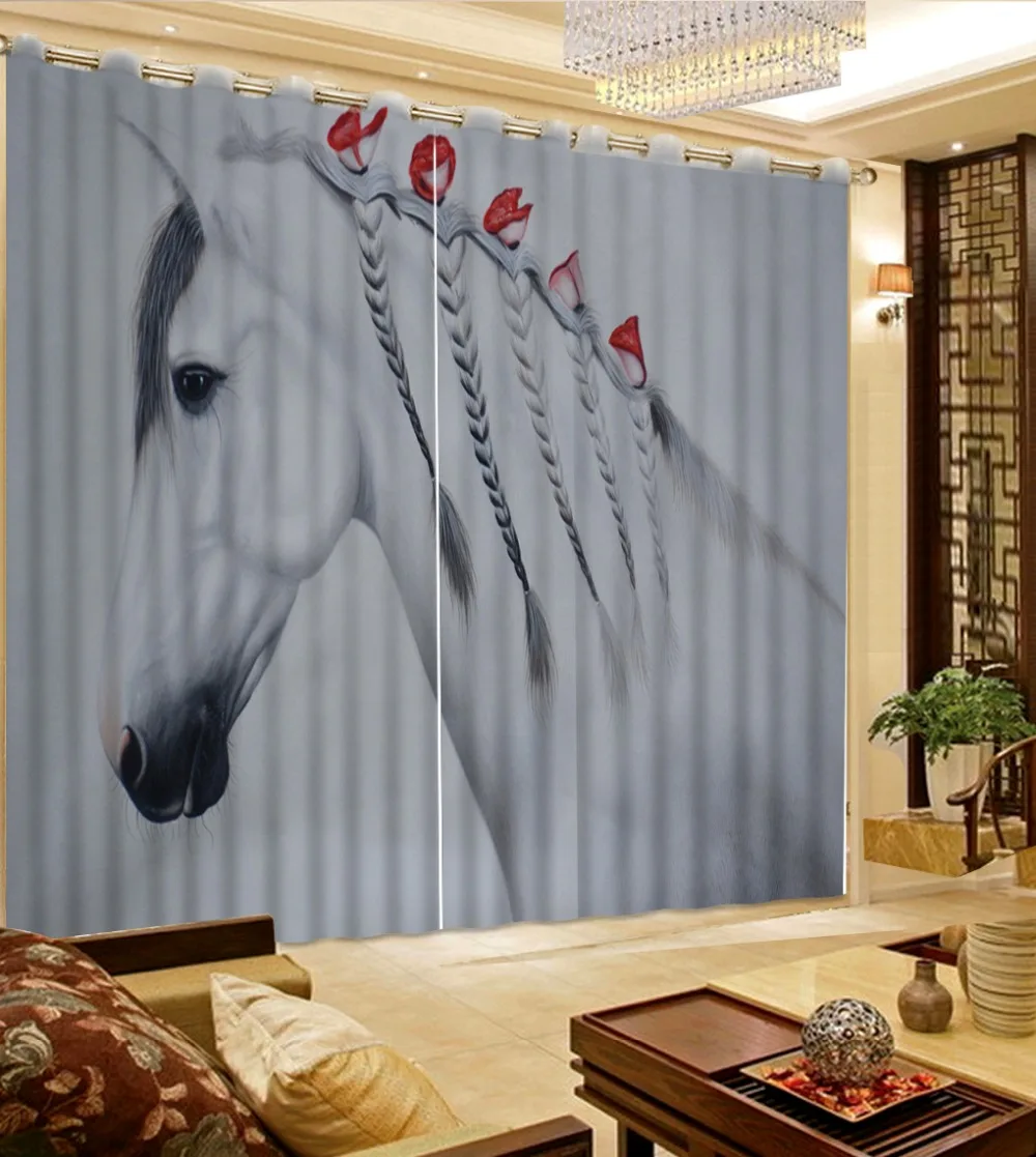 Лучшая классическая 3D рельефная лошадь в европейском стиле занавеска на заказ