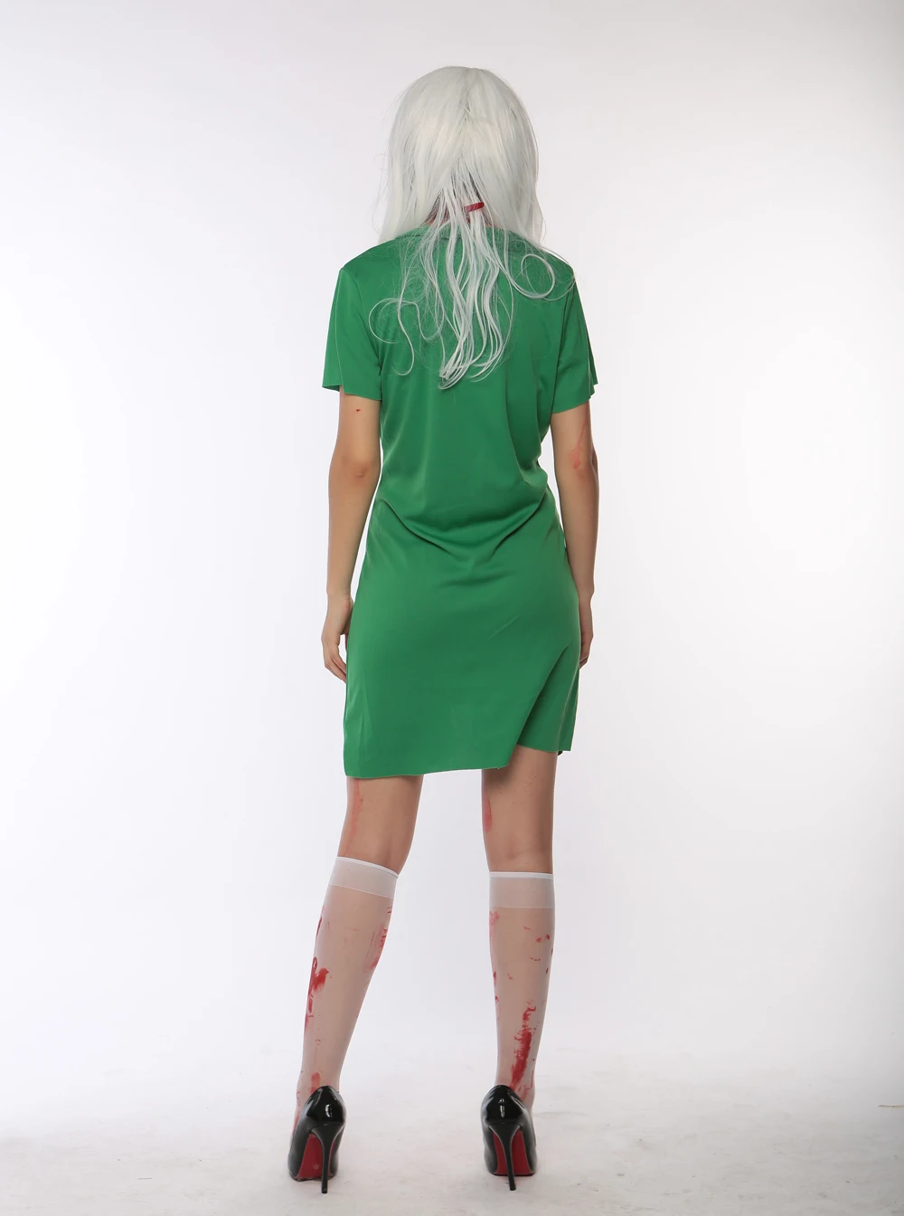 

Hot Selling Halloween Green Zombie Costume 3S1720 Free Shipping Women Halloween Adult Fancy Dress