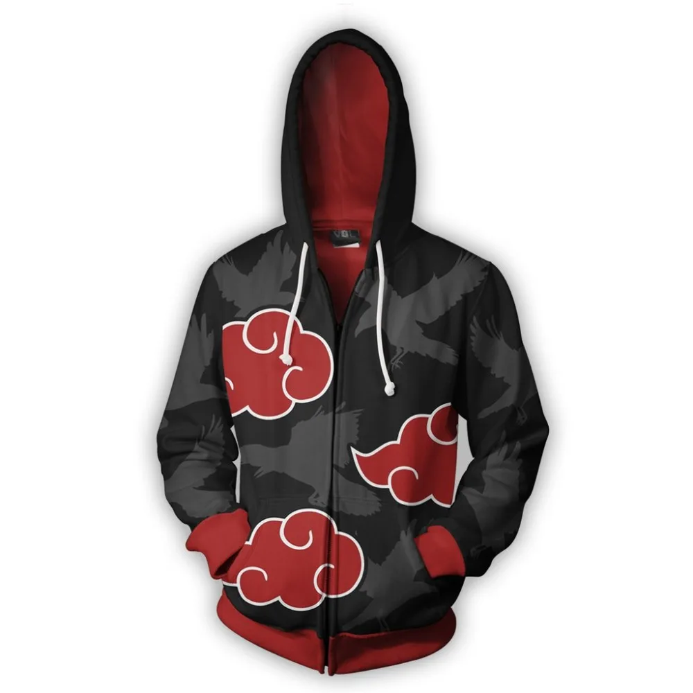 Костюм для косплея NARUTO Akatsuki Pain толстовка с 3D принтом Акацуки на молнии мужчин и