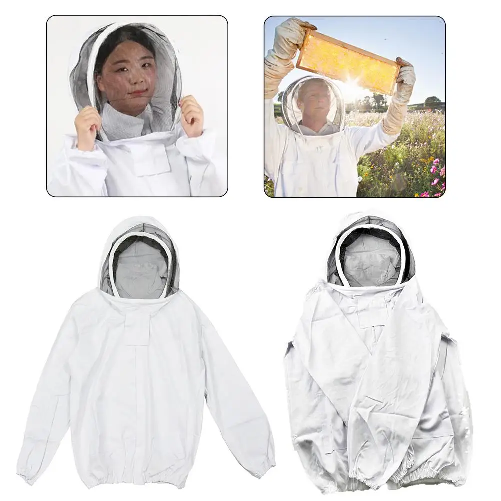 

Beekeeping Jacket Bee Keeping Jacket With Self Supporting Veil Beekeeper Hooded Jacket Veil Smoker Protect Apiculture Equipement