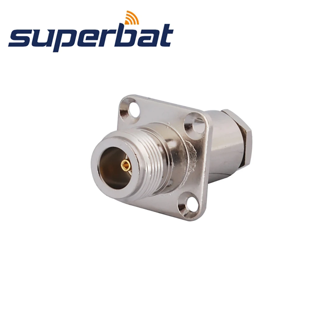 Superbat 10pcs N Clamp Female with 4 hole Panel Mount RF Coaxial Connectofor Cable RG58,RG142,RG400,LMR195