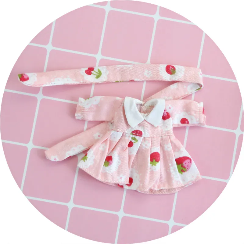 

New 2PCS/set Cute ob11 Dolls Clothing Fruit Dress + Hair Band for OB11 1/12 bjd Dolls Accessories Clothes for dolls