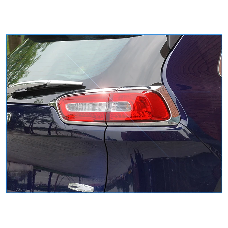 

4pcs Rear Lamp Taillight Frame Cover Trims ABS For Jeep Cherokee 2014-2017