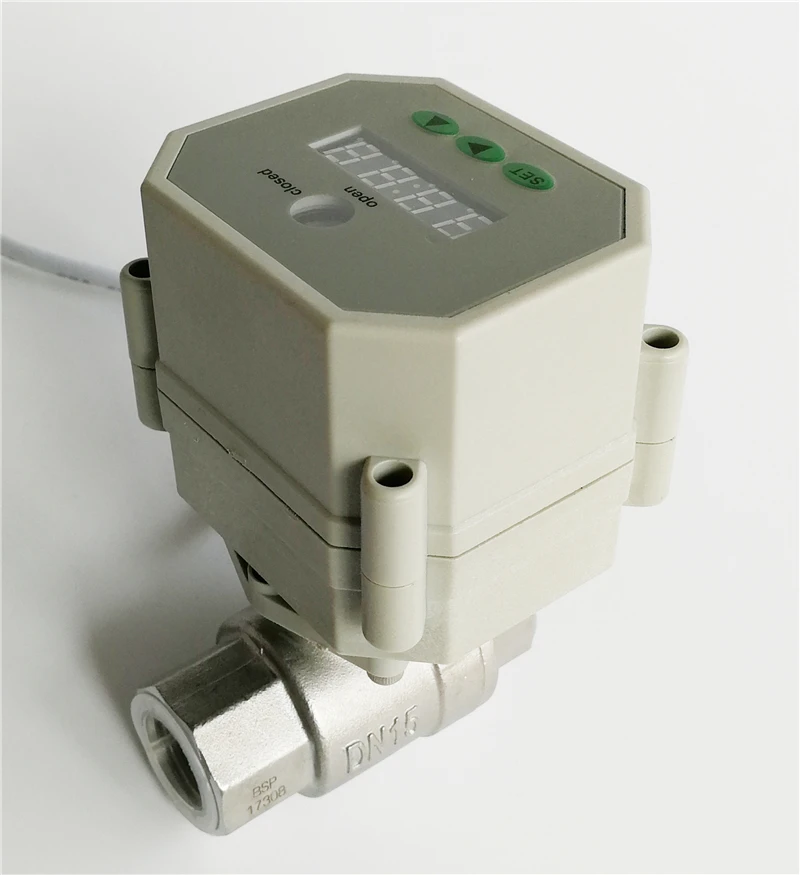 1/2 ''SS304 таймер управления светодиодным моторизованным клапаном 110V 230VAC времени