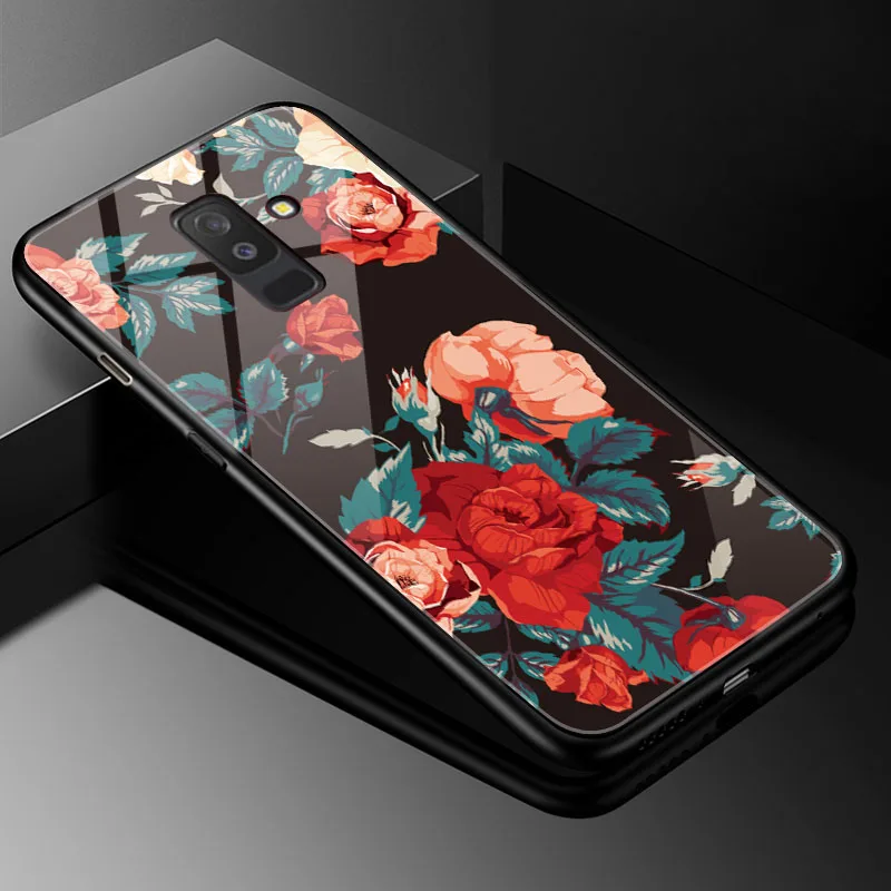 DIY фото настроить чехол для телефона Coque samsung Galaxy J2 PRO закаленное стекло крышка для samsung Galaxy J3 J4 J6 J7 J8 - Цвет: BLK-24