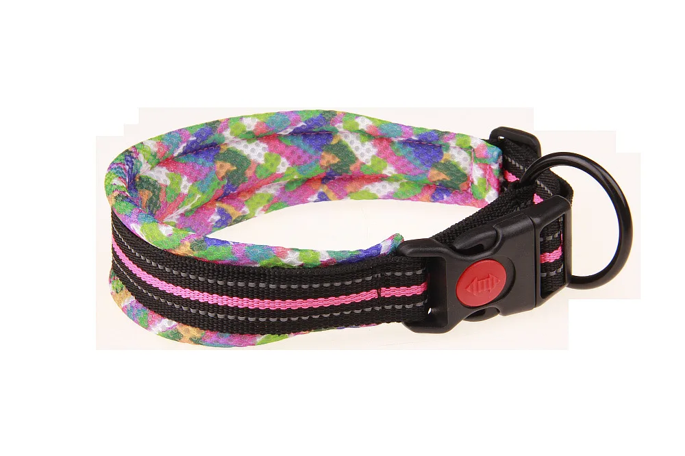 Multicolor Collar Сэндвич ажурная ткань ошейник для собак домашних животных 120*3 см собачий поводок для кошек поводок для собак сбруя поводок для маленьких собак кролика - Цвет: Multicolor Collar