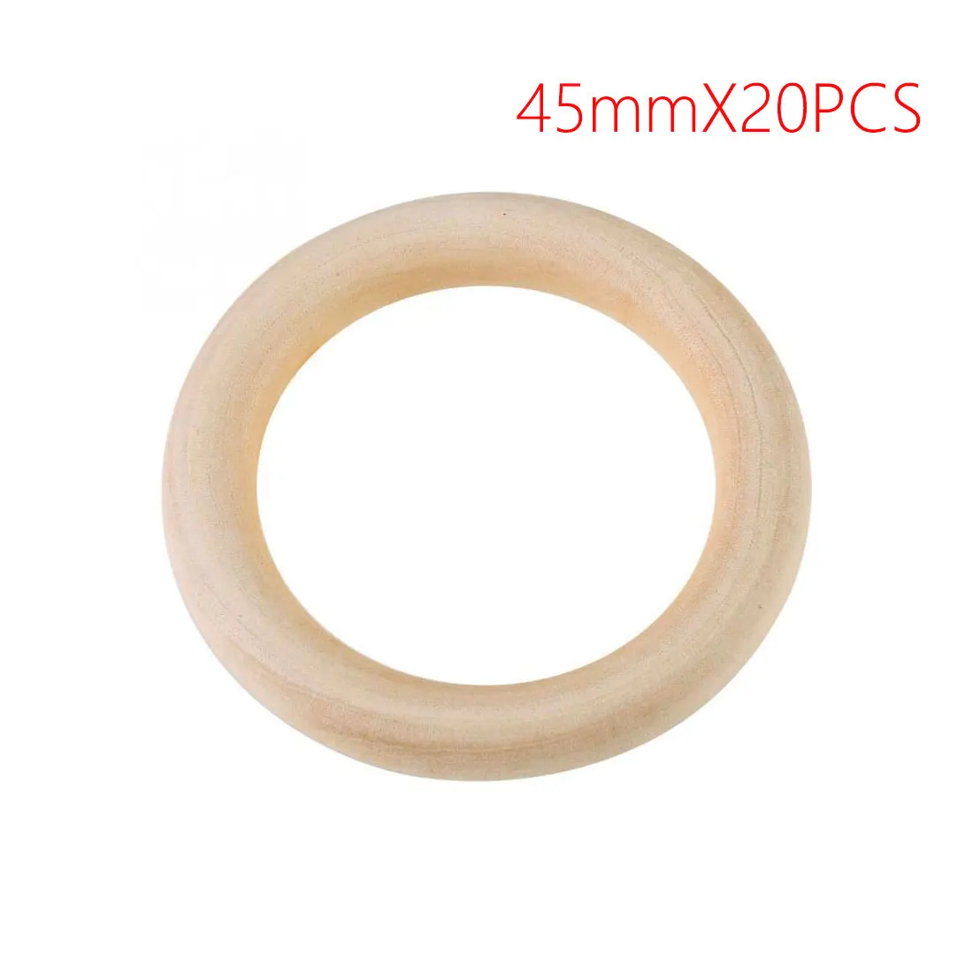 45mmX20PCS 8 размеров, хорошее качество, Натуральный Деревянный Прорезыватель для зубов, деревянное кольцо для детей, сделай сам, деревянные украшения, рукоделие - Цвет: 45mmX20PCS