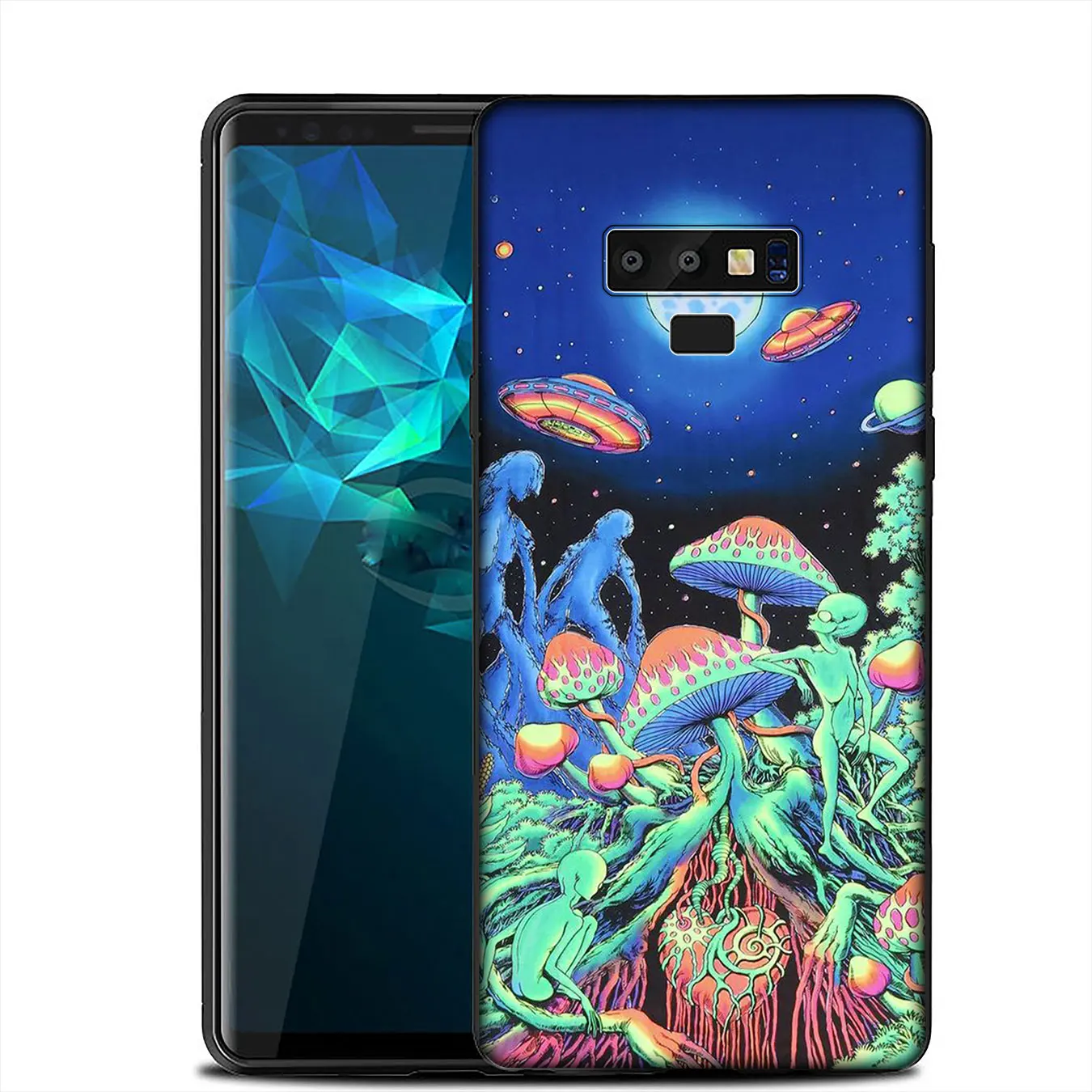IYICAO Trippy wall art Alien astronaut Soft Case for Samsung Galaxy A6 A9 A8 A7 2018 A3 A5 2016 2017 Note 9 8 10 Plus Lite |