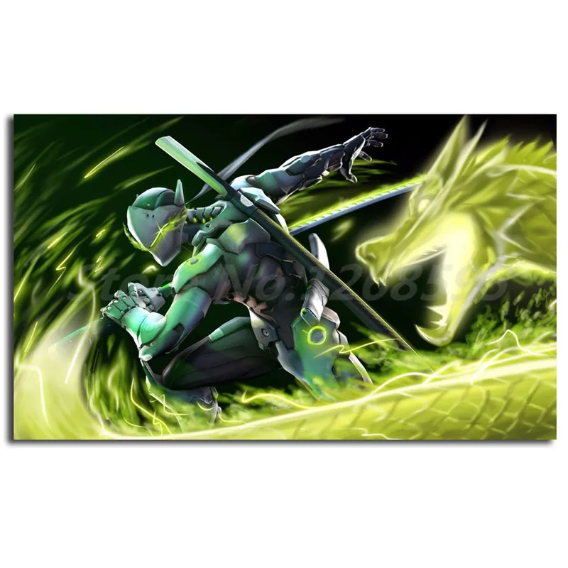 Genji Dragon Overwatchs игра Искусство Холст Картина печать для гостиной домашний декор