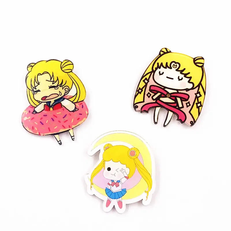 1 шт. Harajuku мультфильм Сейлор Мун Значки для девочек рюкзак акриловый значок