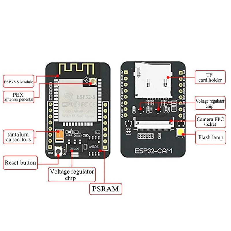 2 комплекта Esp32-Cam камеры Wifi + модуль Bluetooth 4 м Psram двухъядерный 32-разрядный