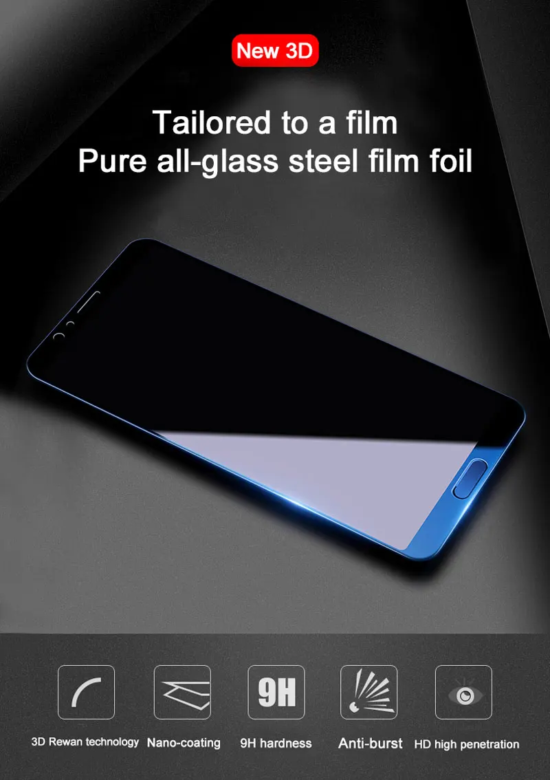 Закаленное 3D Защитное стекло для экрана Huawei Honor View 10, Защитное стекло для Honor 8X View 20, Honor 10 Lite 20 Pro 8x 10i 8 x