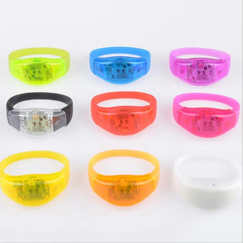 LED Flashing Silicone Bracelet Light Wristband Rave Party Glow Bangle Decoration Toy Gift home decor wedding birthday|decorative