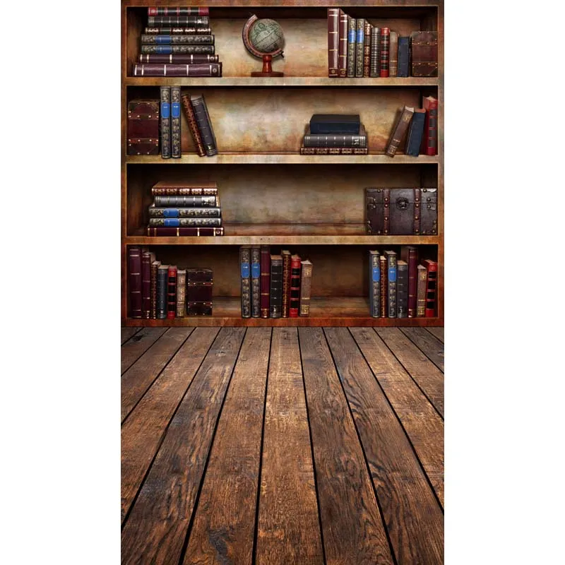 Фоны для детской фотосъемки с изображением книжной полки школьников выпускного