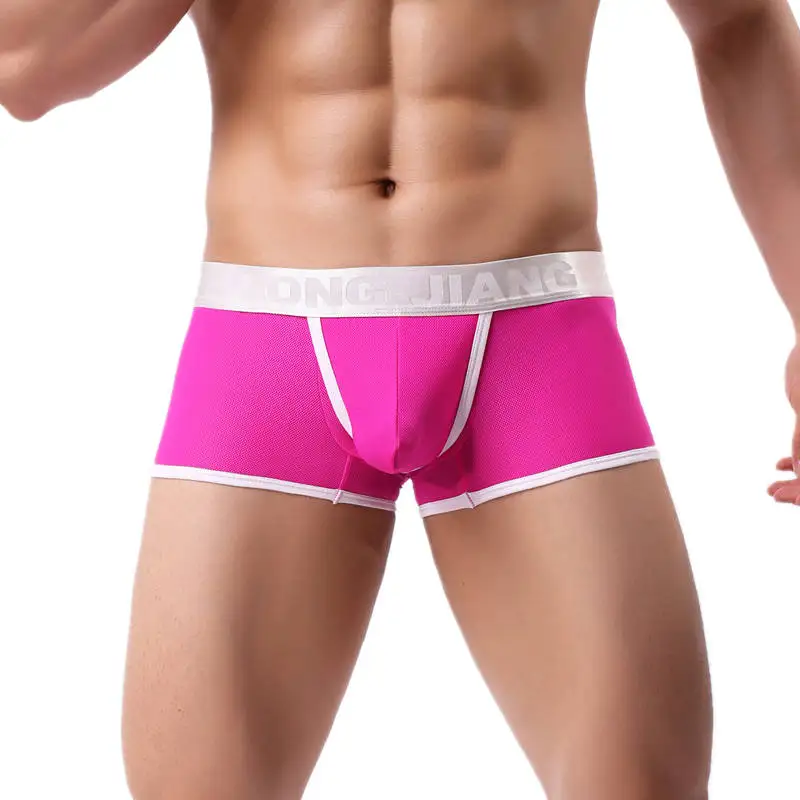 6Pcs/Lot Mens Underwear Boxers Sexy Ice Silk Boxershorts Men Ultra Thin Bulge Pouch Underpants Breathable Short Trunks Wholesale