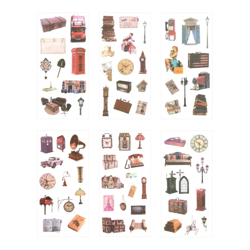 6 листов/упаковка прозрачные наклейки из ПВХ|Канцелярские наклейки| |