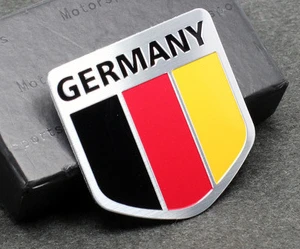 YAQUICKA 1pc Germany National Flag Side Fender Trunk Tail Stickers Aluminum Emblem Badge For Volkswage Audi Bmw Benz etc | Автомобили и