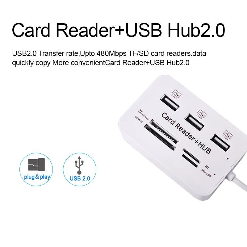 Usb хаб 3 0 usb разветвитель Micro USB концентратор Мульти со считывателем карт все в