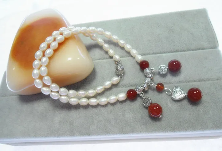 Eternal wedding Women Gift word 925 Sterling real New 5-6mm natural pearl stone necklace authentic mail national wind r | Украшения и