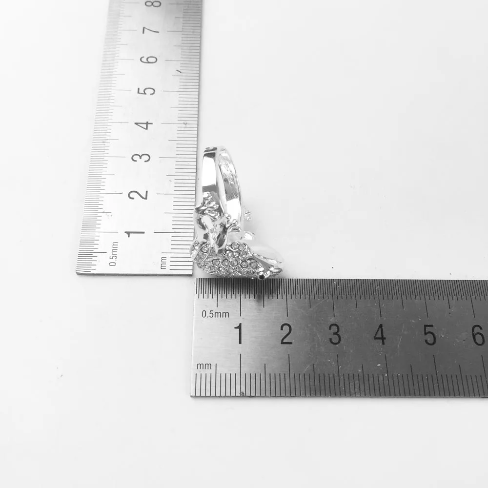 Кольцо элегантное с белой лягушкой модные ювелирные изделия из стерлингового