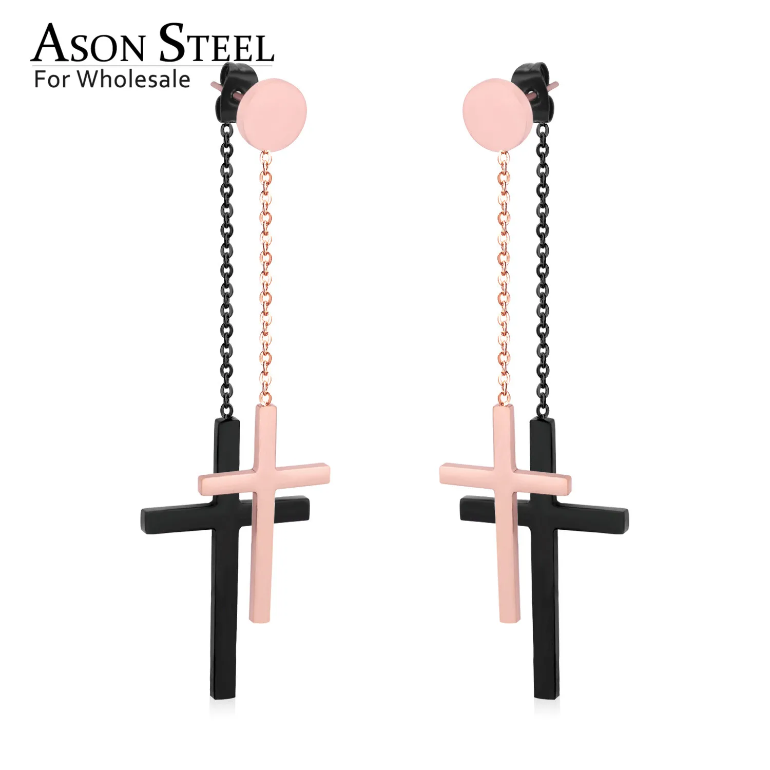 Женские сережки подвески ASONSTEEL длинные из нержавеющей стали для свадьбы