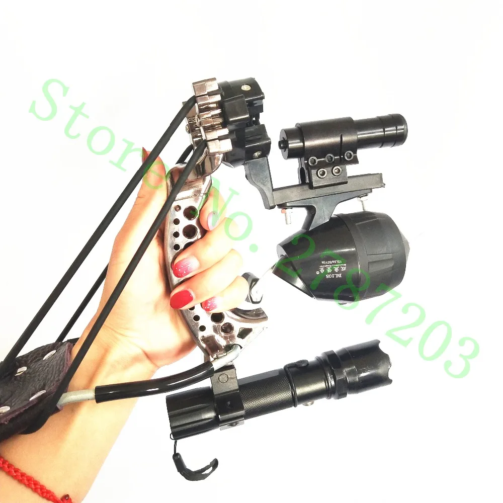 2018 New Outdoor Hunting Shooting Laser Targeting Archery Shooting Fish Slingshot